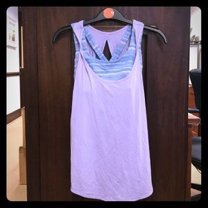Purple and blue Lululemon tank w. built in bra